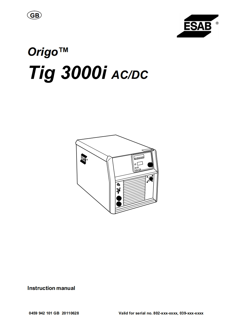 伊萨ESAB-68_Origo_Tig3000i维修手册