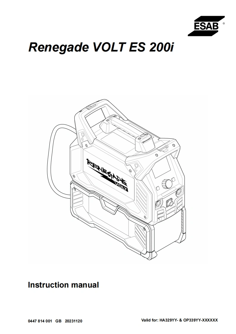 伊萨电焊机ESAB-RENEGADE-VOLT-ES-200i-Manual使用说明书手册含电器原理图-找手册网