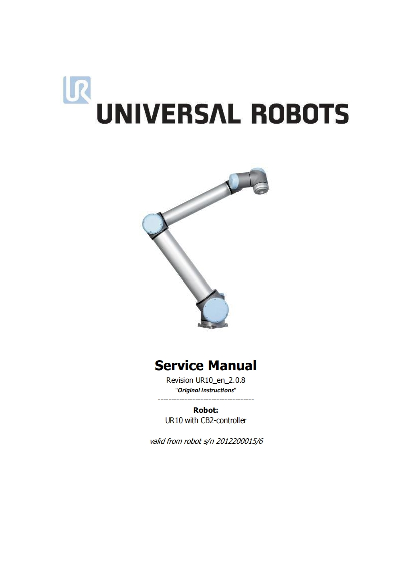 优傲机器人UR10_en_2.0.8维修维护手册