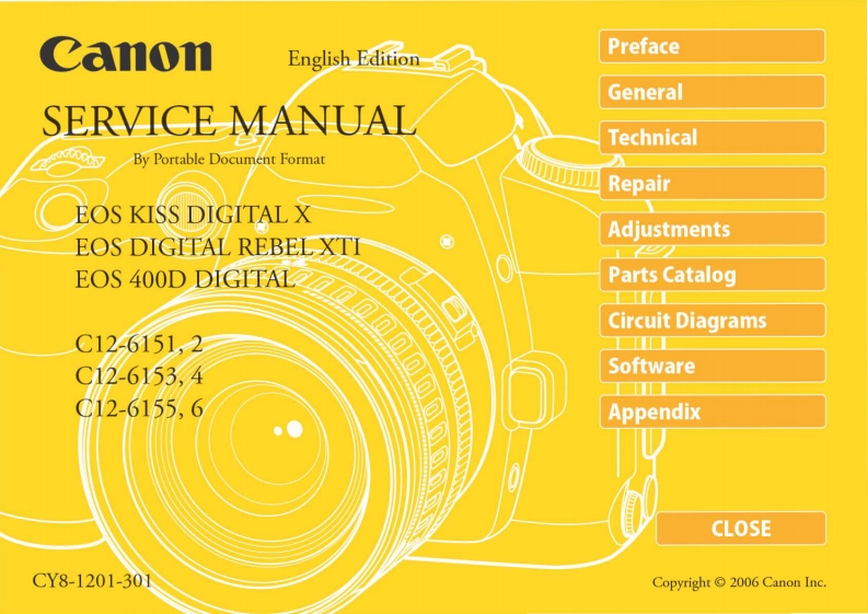 佳能数码单反相机EOS400D维修手册canon-service-manual-eos-kiss-digital-x-eos-digital-rebel-xti-eos-400d-digital