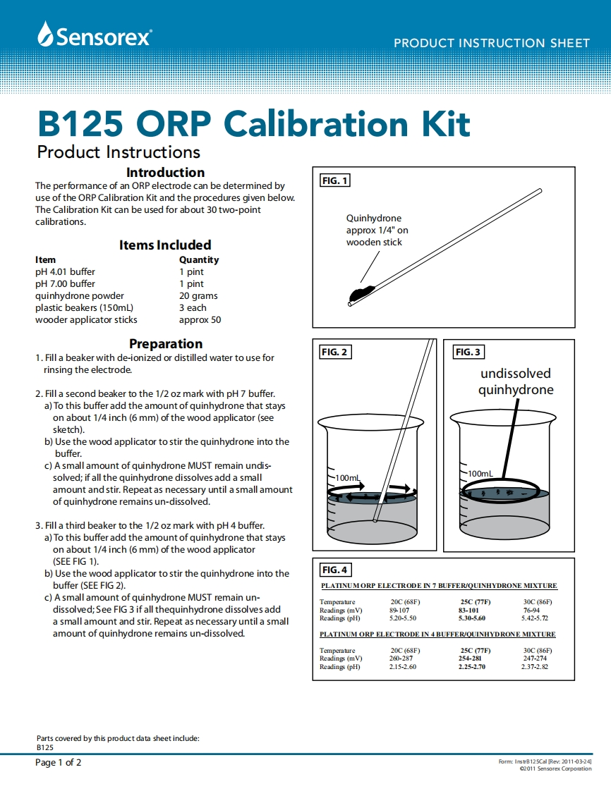 使用说明书手册B125Cal