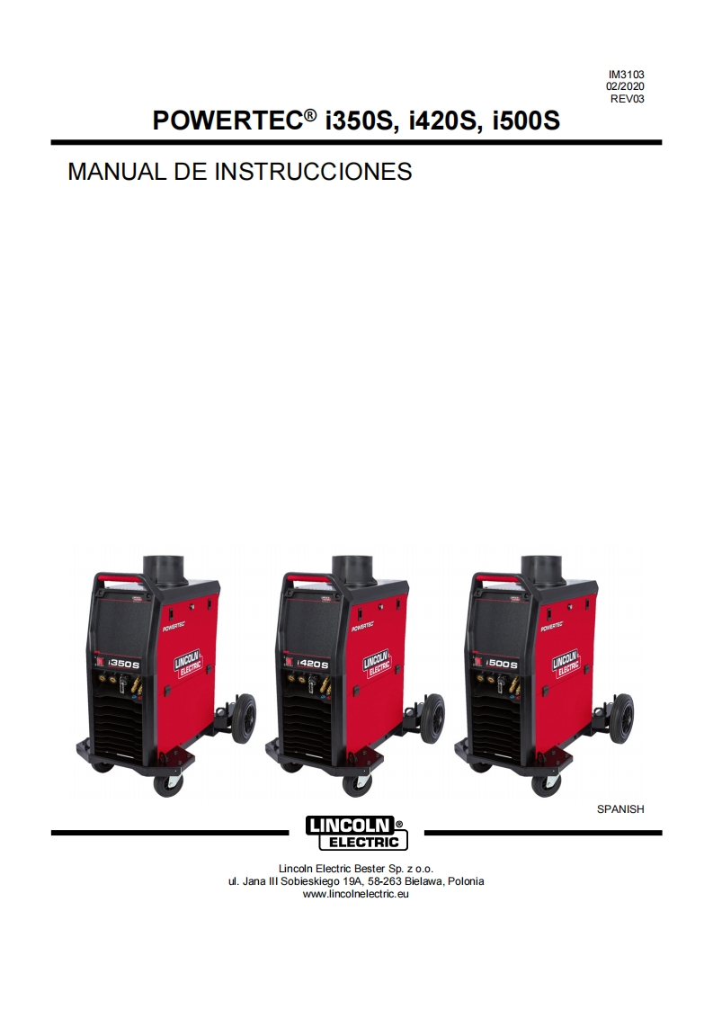 使用说明书手册Powertec-i350S-i420S-i500S