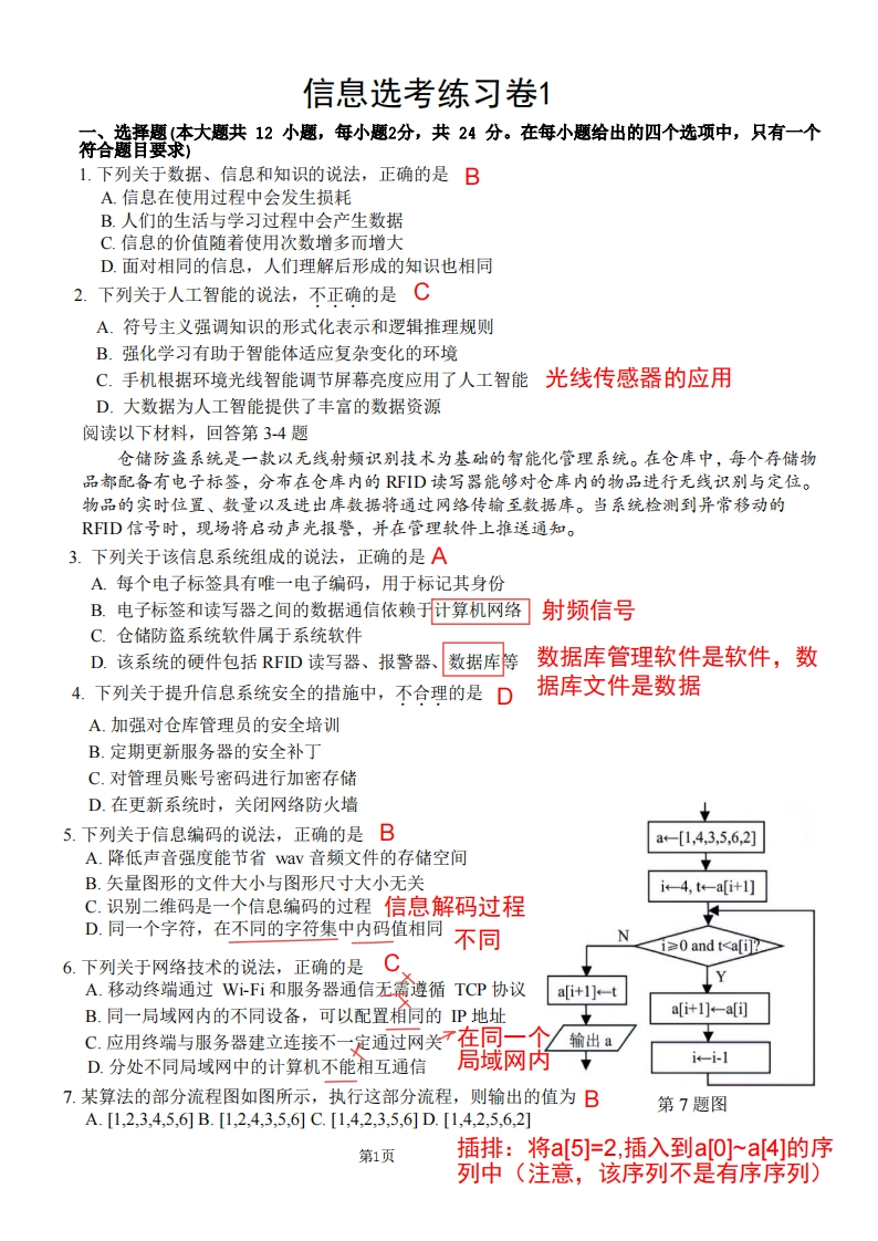 信息练习卷1【解析】新质力文库 - 聚焦新质生产力发展的数字化知识库_行业洞察 / 理论成果 / 实践指南免费下载新质力文库