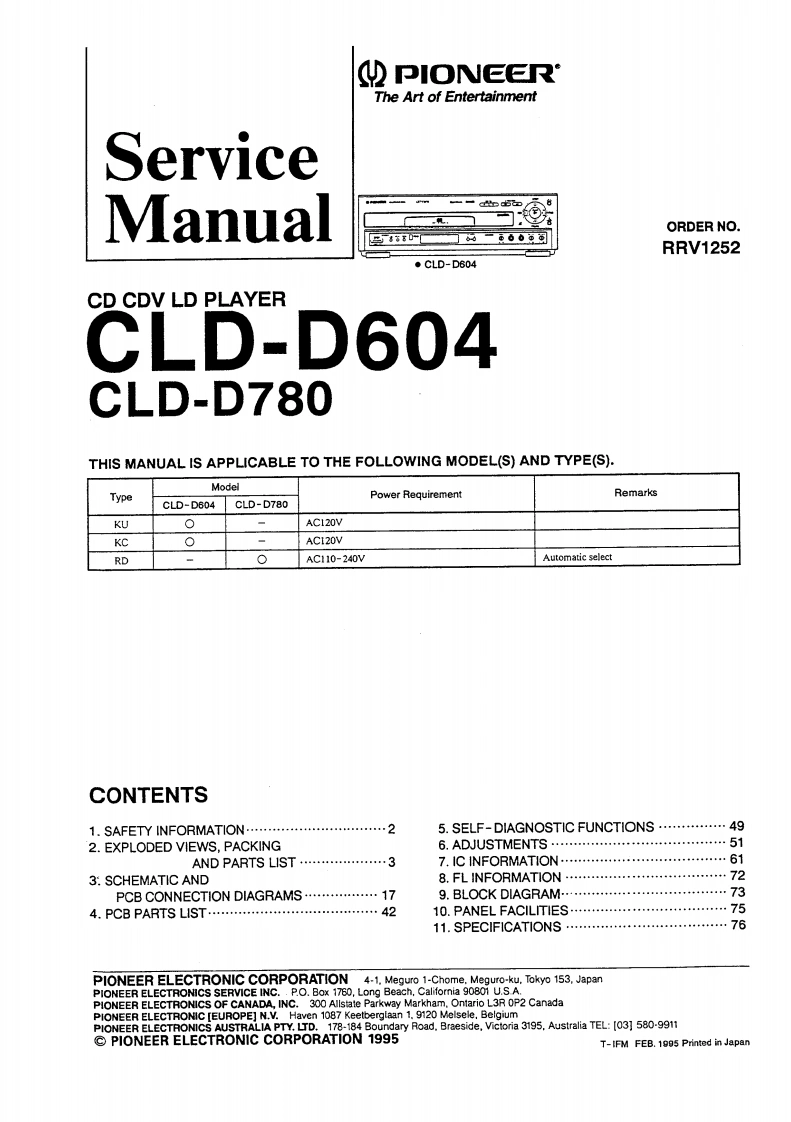 先锋播放器CLD-D780-EN_Service_Manual_Scan