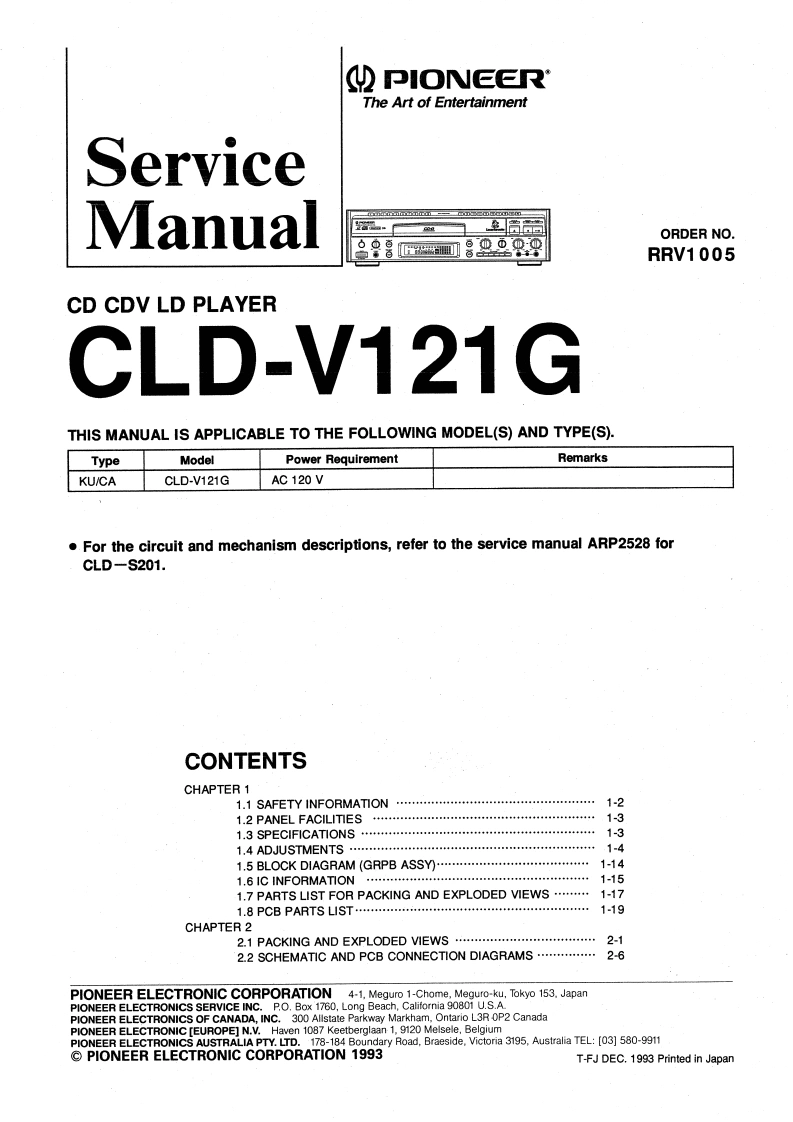 先锋播放器CLD-V121G-EN_Service_Manual_Scan