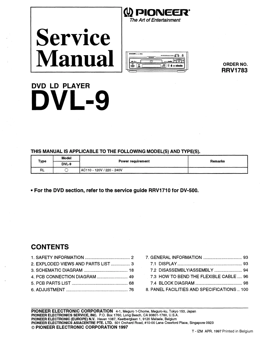 先锋播放器DVL-9-EN_Service_Manual_Scan维修手册-找手册网