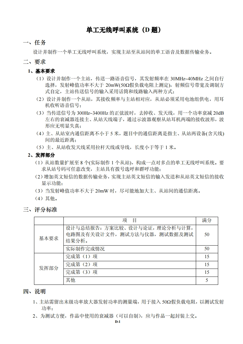 全国大学生电子设计比赛试题_单工无线呼叫系统新质力文库 - 聚焦新质生产力发展的数字化知识库_行业洞察 / 理论成果 / 实践指南免费下载新质力文库