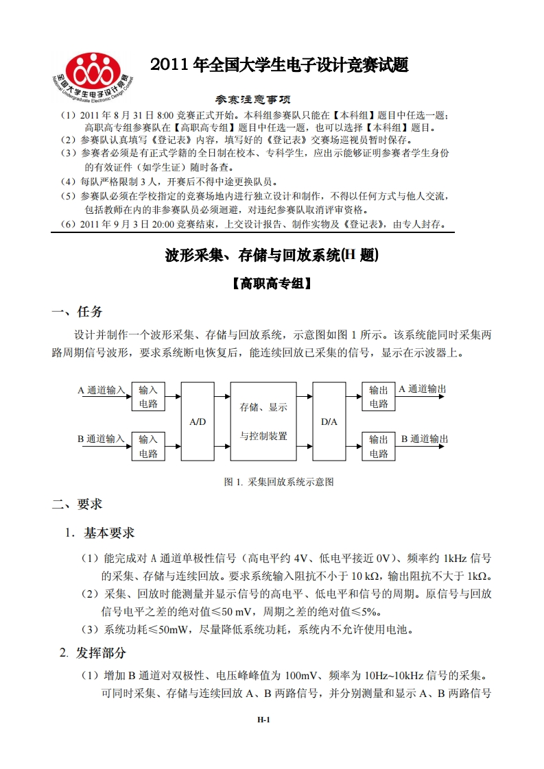全国大学生电子设计比赛试题_波形采集_存储与回放系统新质力文库 - 聚焦新质生产力发展的数字化知识库_行业洞察 / 理论成果 / 实践指南免费下载新质力文库