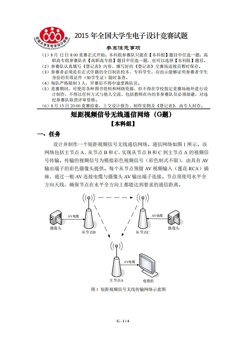 全国大学生电子设计比赛试题_短距视频信号无线通信网络新质力文库 - 聚焦新质生产力发展的数字化知识库_行业洞察 / 理论成果 / 实践指南免费下载新质力文库