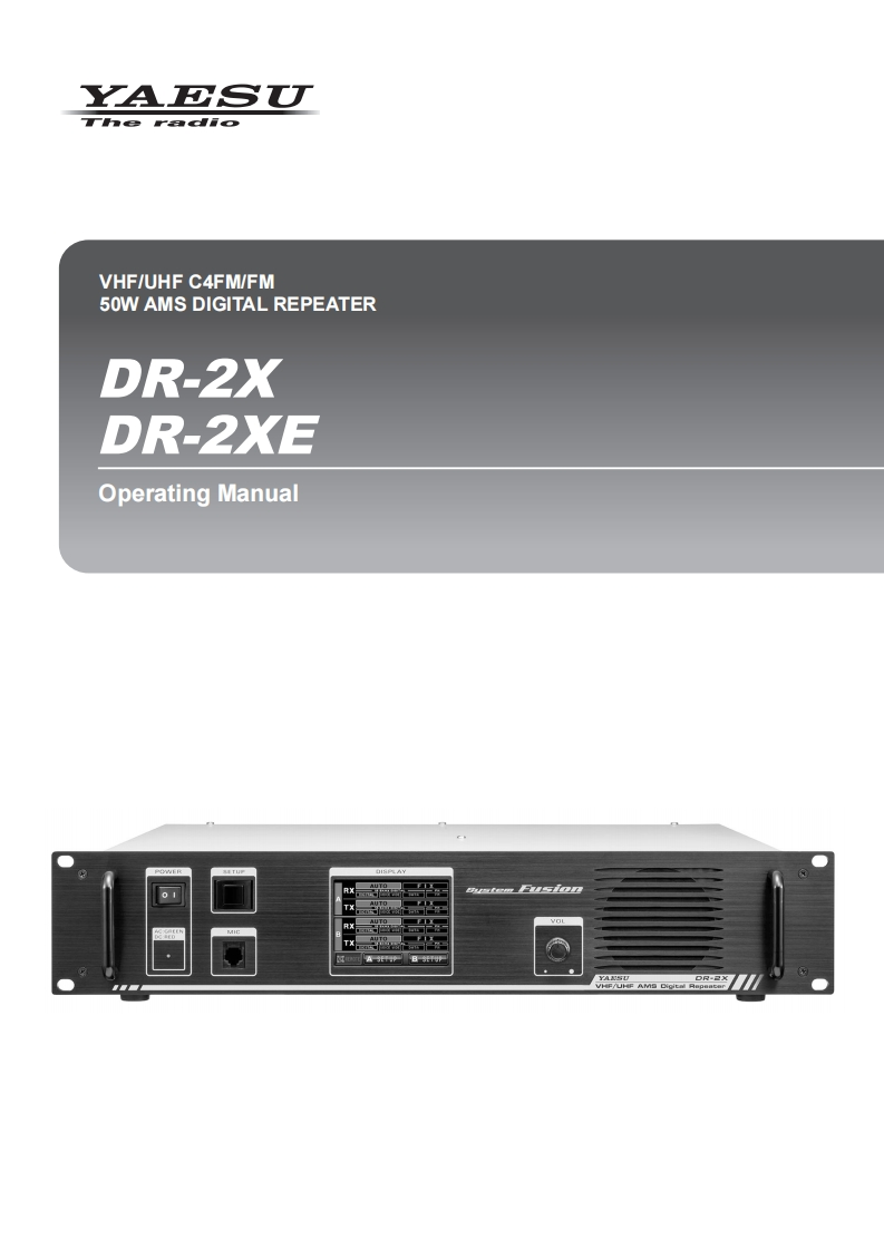 八重洲DR-2X_XE_操作说明书手册_ENG_EH063U203_2002H-DS-1