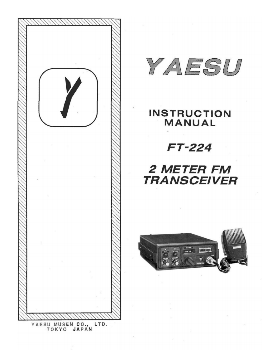 八重洲YAESU-FT-224_user操作说明书手册-中文