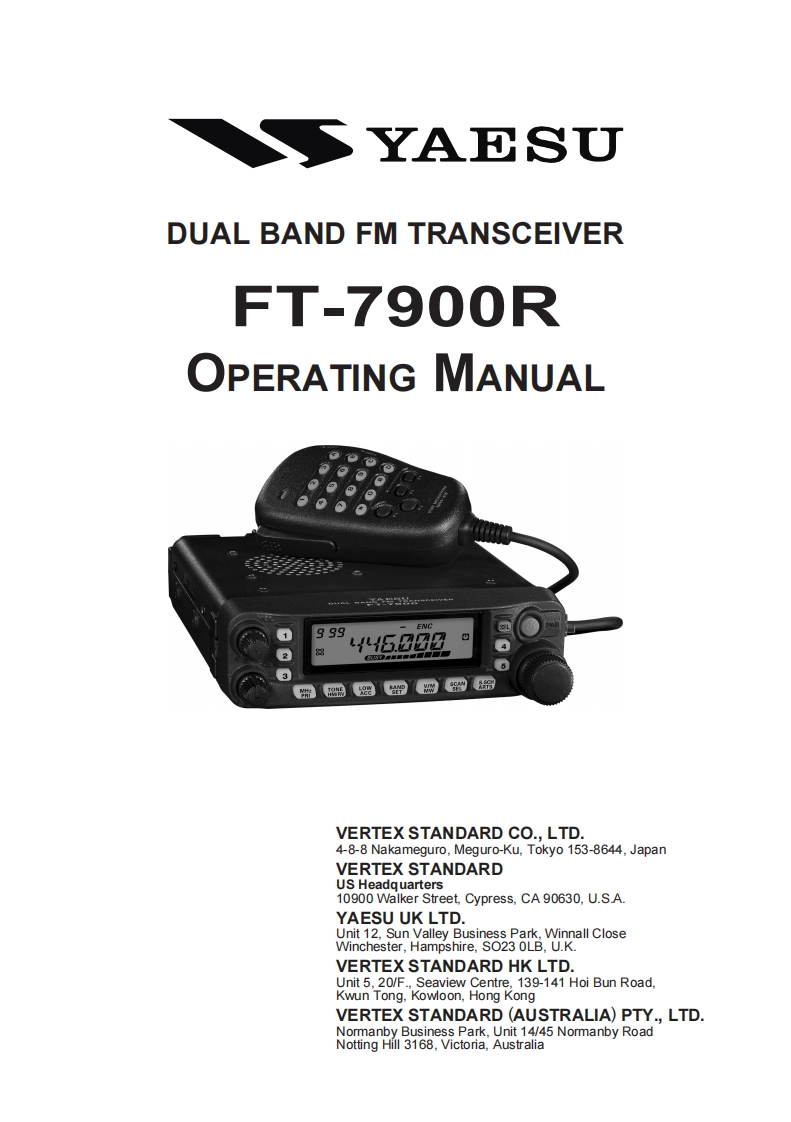 八重洲Yaesu---FT-7900R-Operating-Manual