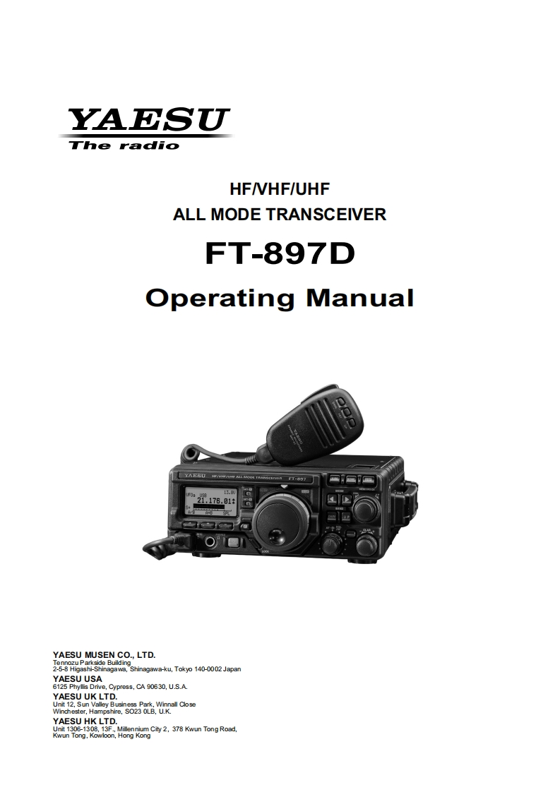 八重洲Yaesu---FT-897D-Operating-Manual