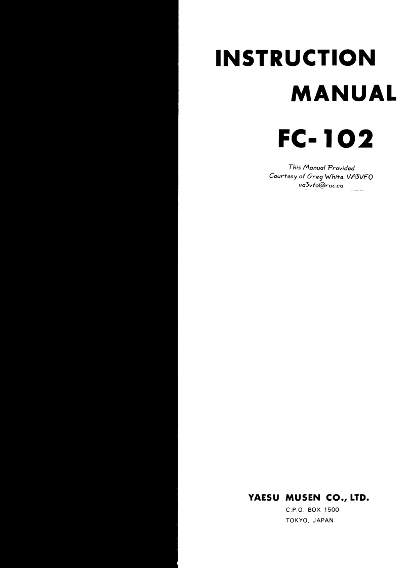 八重洲Yaesu_FC-102_user操作说明书手册