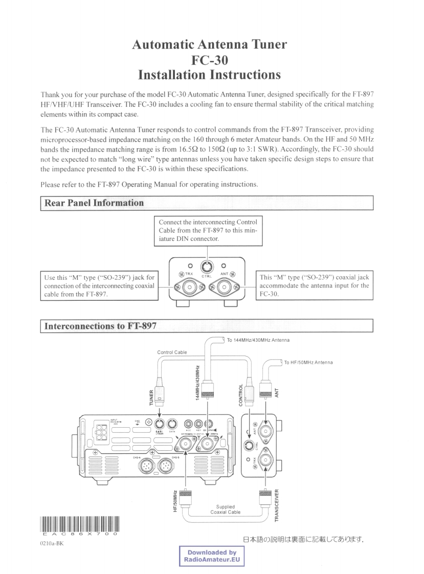 八重洲Yaesu_FC-30_user操作说明书手册