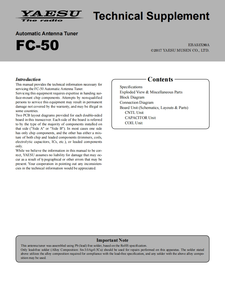 八重洲Yaesu_FC-50_serv维修手册含电器原理图