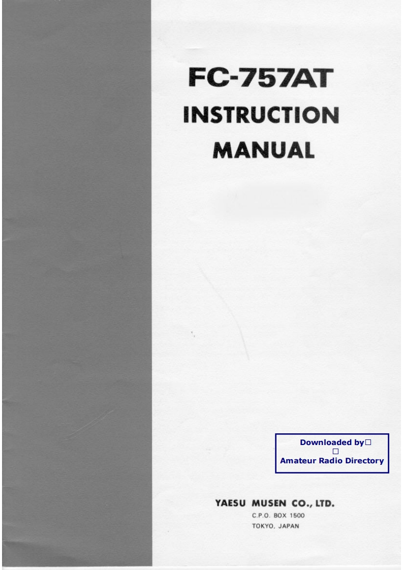 八重洲Yaesu_FC-757AT_user操作说明书手册