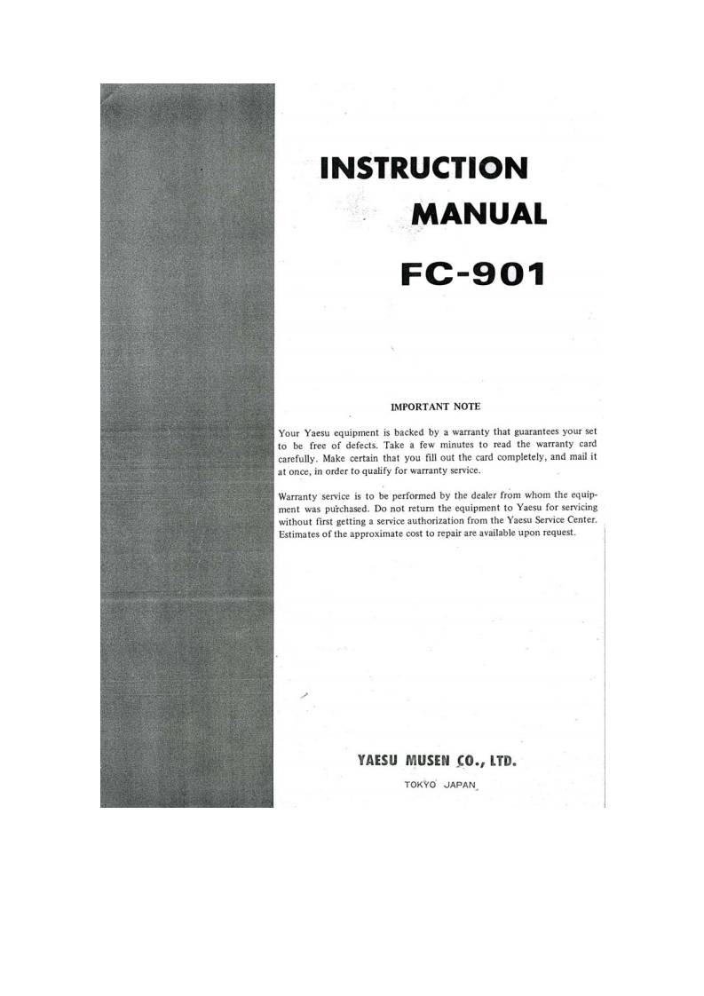 八重洲Yaesu_FC-901_user操作说明书手册