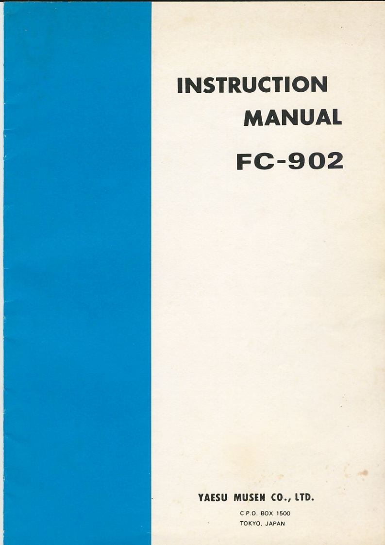 八重洲Yaesu_FC-902_user操作说明书手册