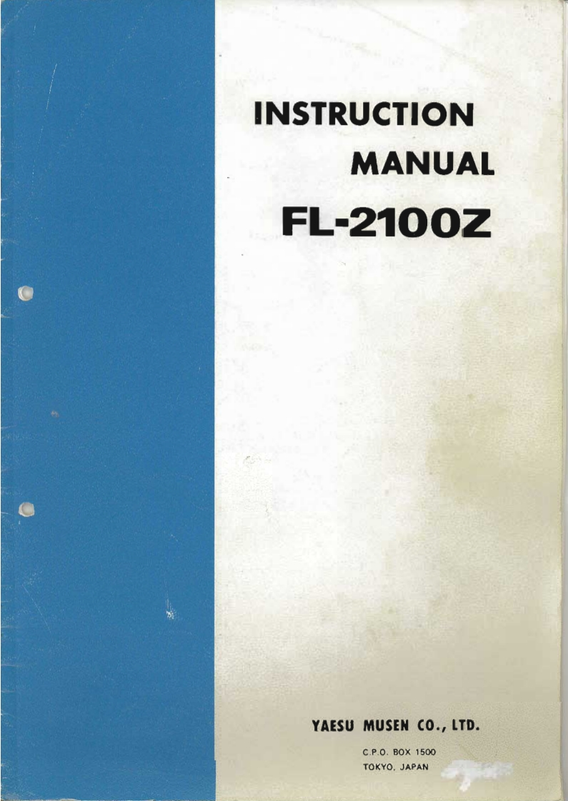 八重洲Yaesu_FL-2100Z_user操作说明书手册
