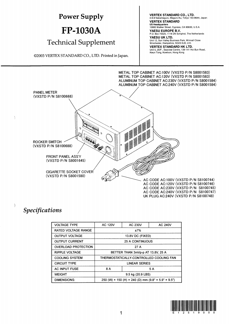 八重洲Yaesu_FP-1030A_serv维修手册含电器原理图