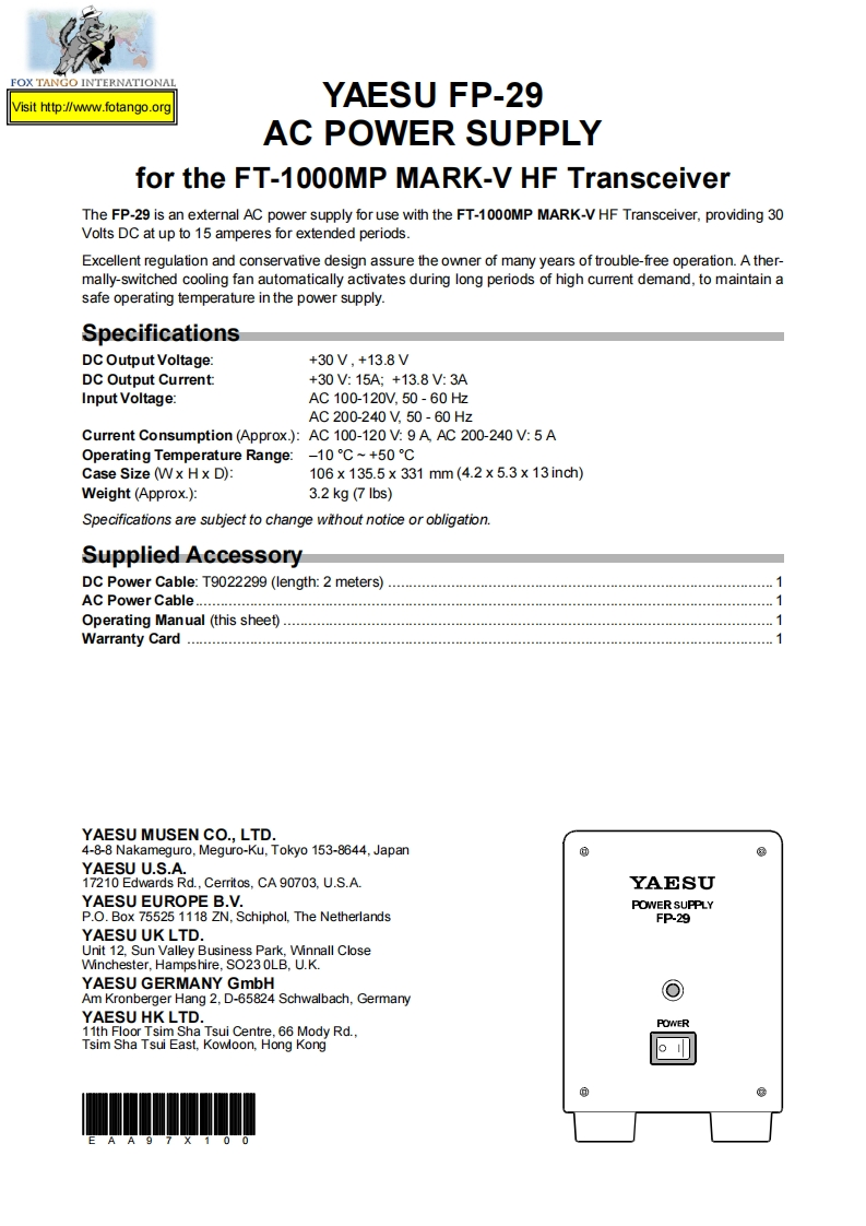 八重洲Yaesu_FP-29_user操作说明书手册