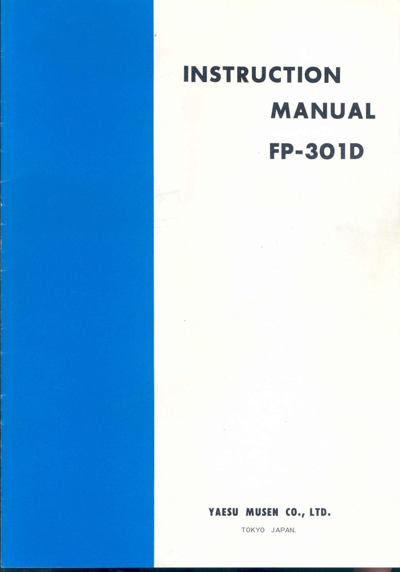 八重洲Yaesu_FP-301D_user操作说明书手册