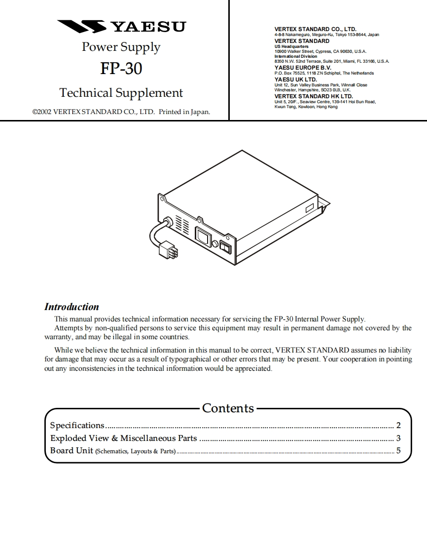 八重洲Yaesu_FP-30_serv维修手册含电器原理图