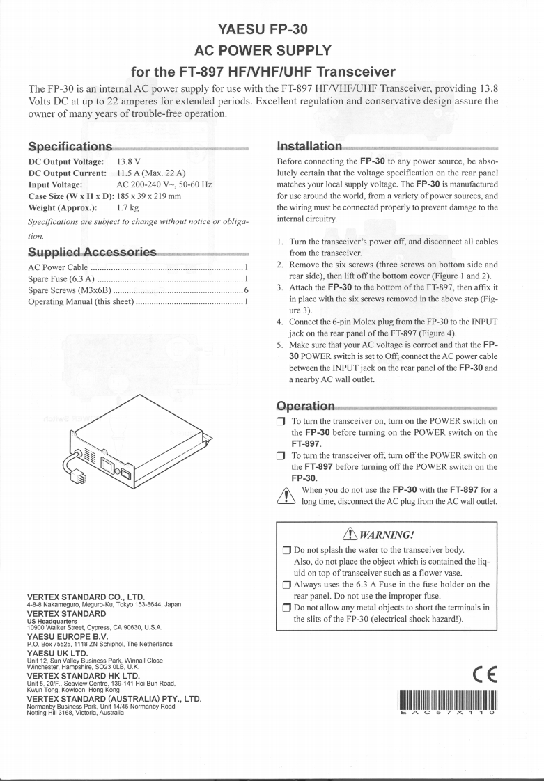 八重洲Yaesu_FP-30_user操作说明书手册-找手册网