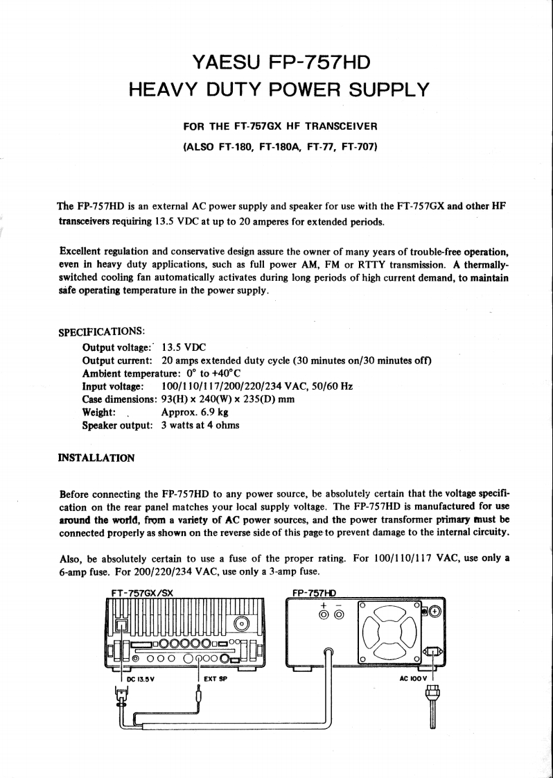 八重洲Yaesu_FP-757HD_user操作说明书手册