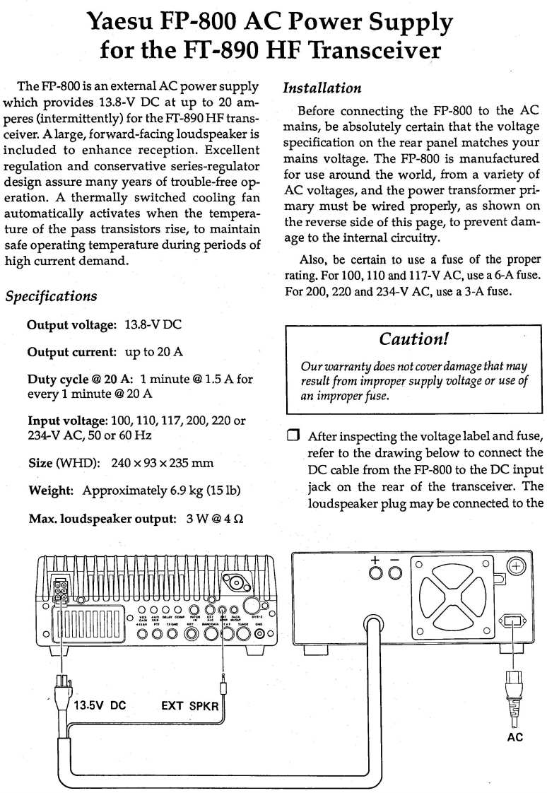 八重洲Yaesu_FP-800_user操作说明书手册