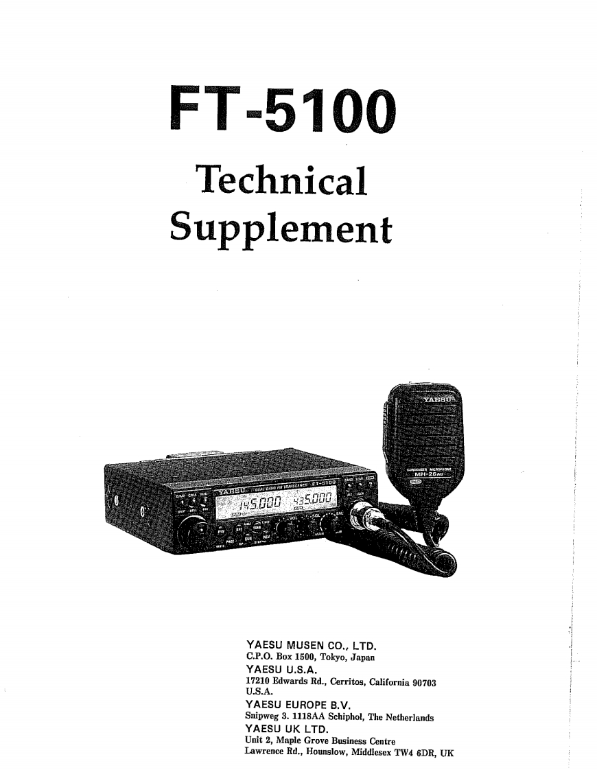 八重洲Yaesu_FT-5100service维修使用说明书图纸