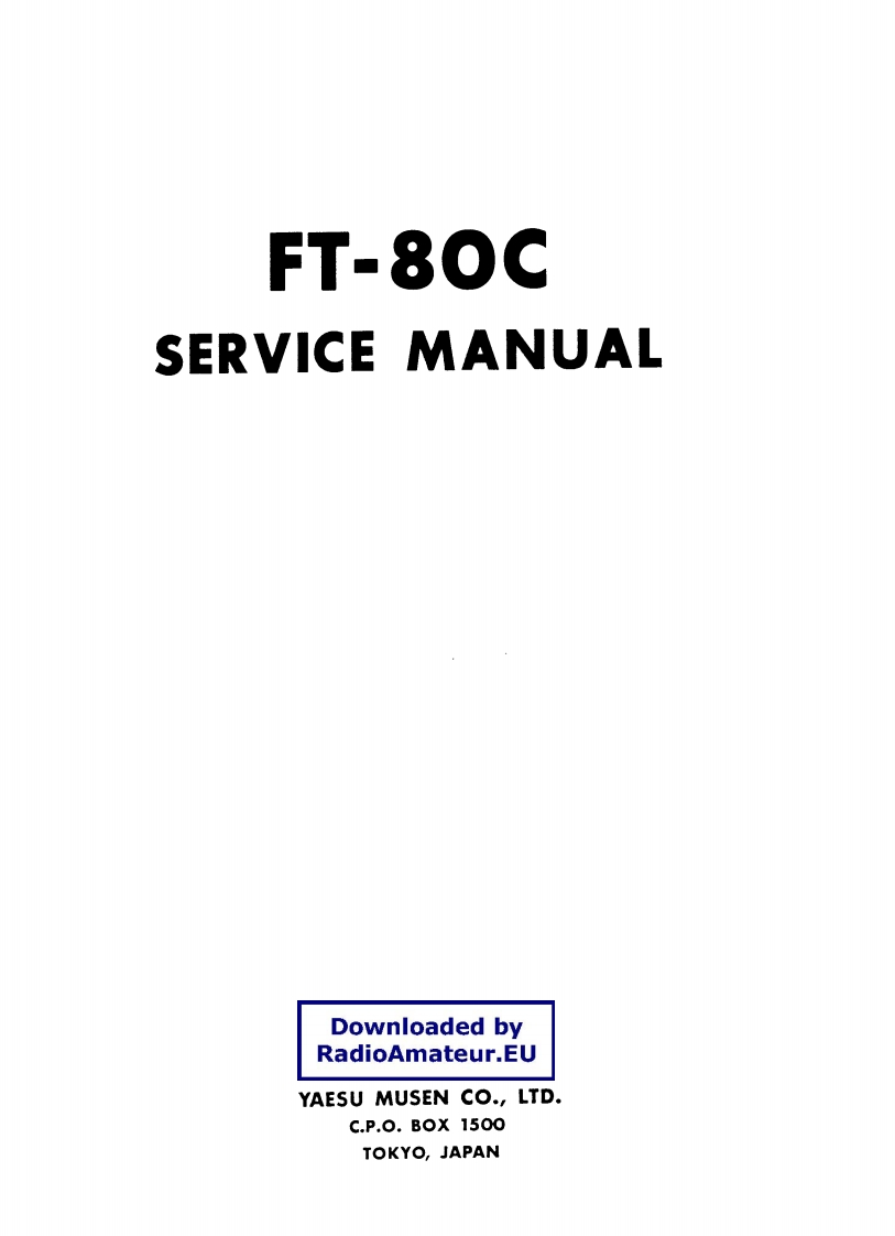 八重洲Yaesu_FT-80C_serv维修手册含电器原理图