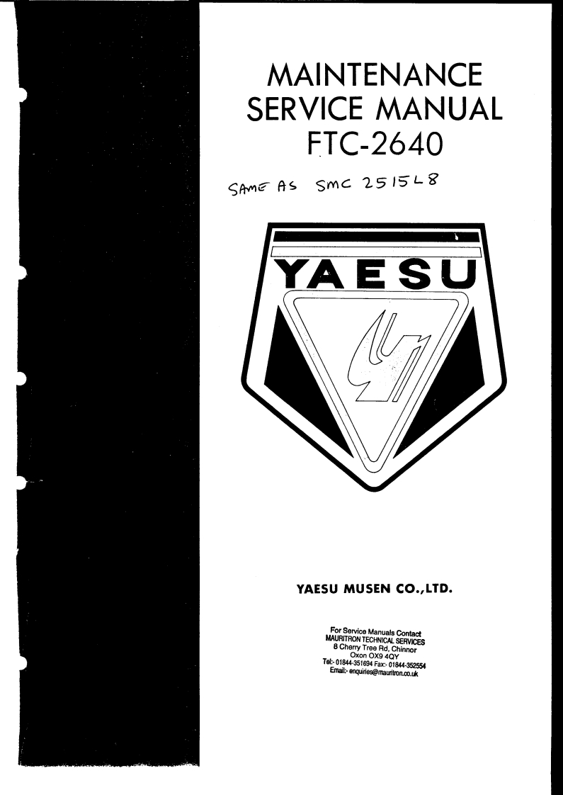 八重洲Yaesu_FTC-2640_SMC-2515L8_serv维修手册含电器原理图
