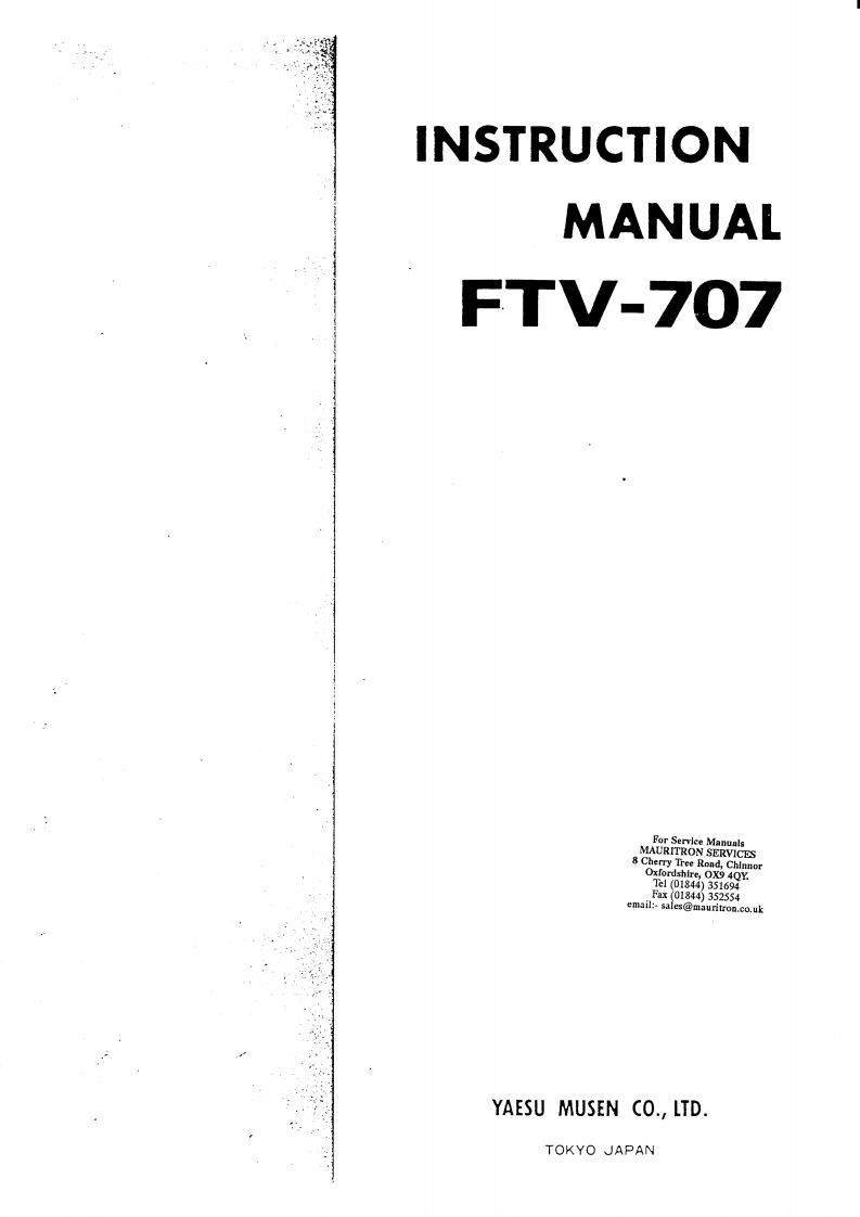 八重洲Yaesu_FTV-707_user操作说明书手册