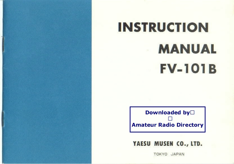 八重洲Yaesu_FV-101B_user操作说明书手册