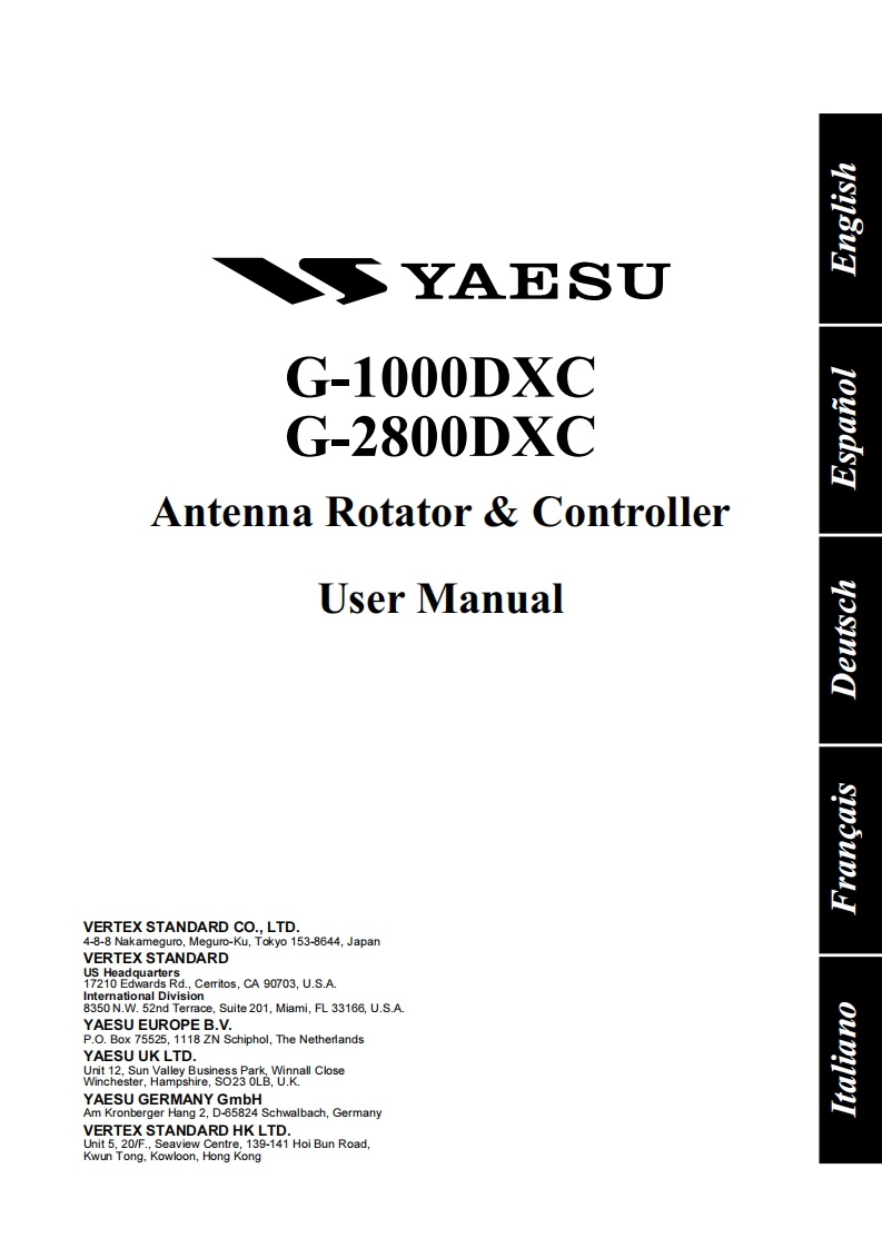 八重洲Yaesu_G-1000DXC_G-2800DXC_user操作说明书手册