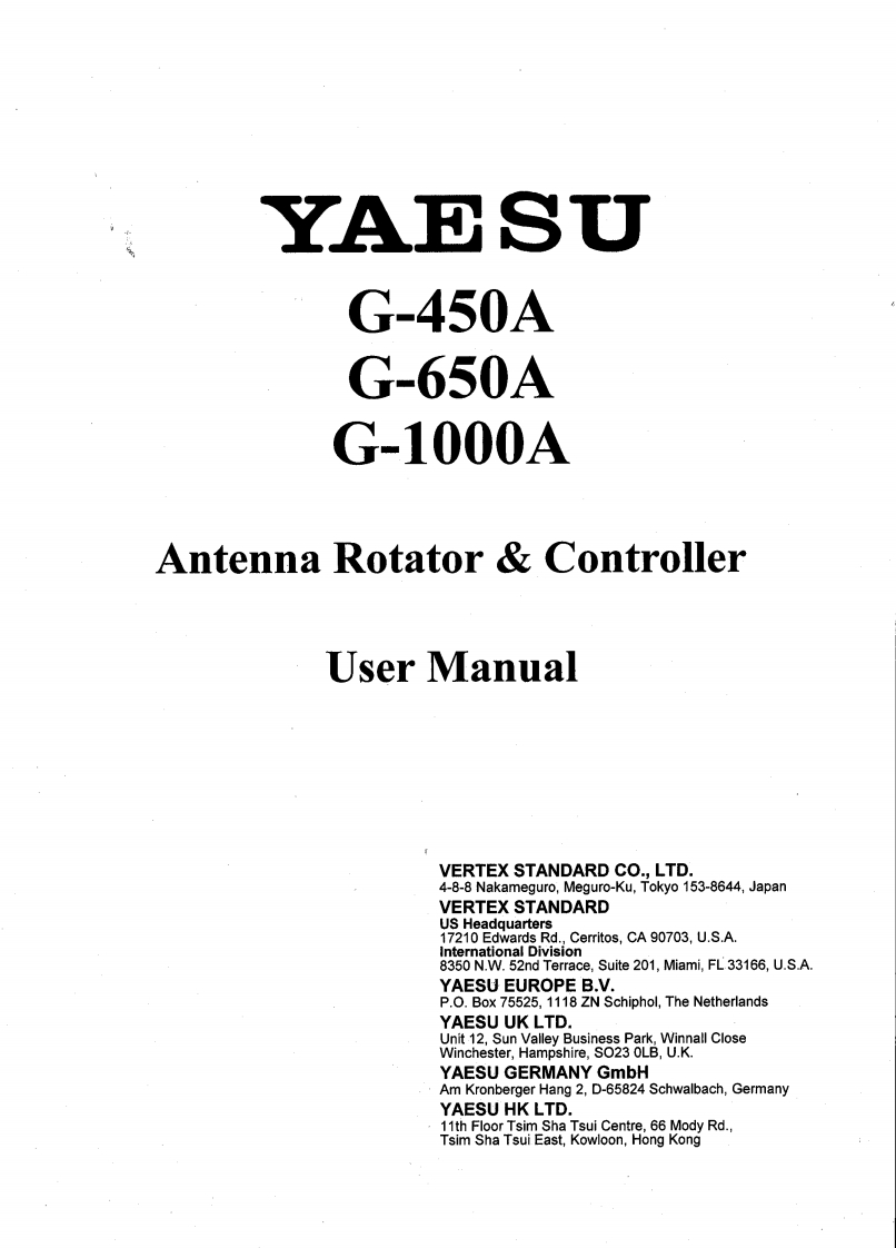 八重洲Yaesu_G-450A_G-650A_G-1000A_user操作说明书手册