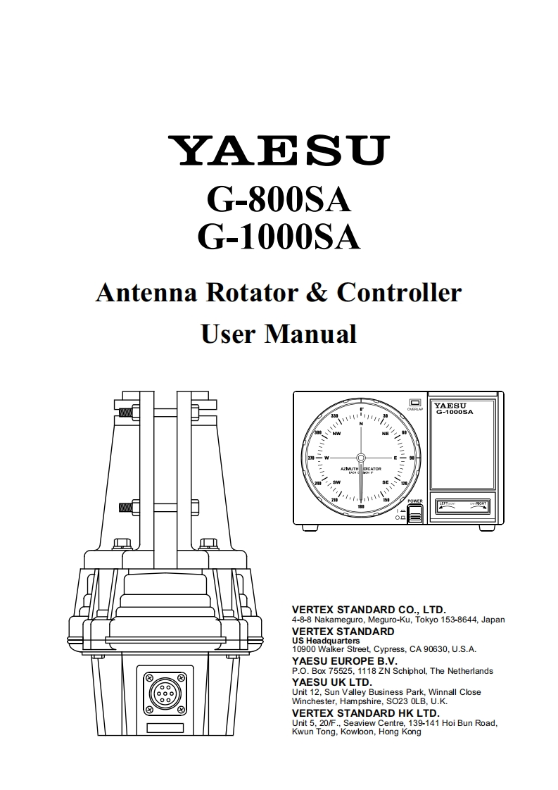 八重洲Yaesu_G-800SA_G-1000SA_user操作说明书手册