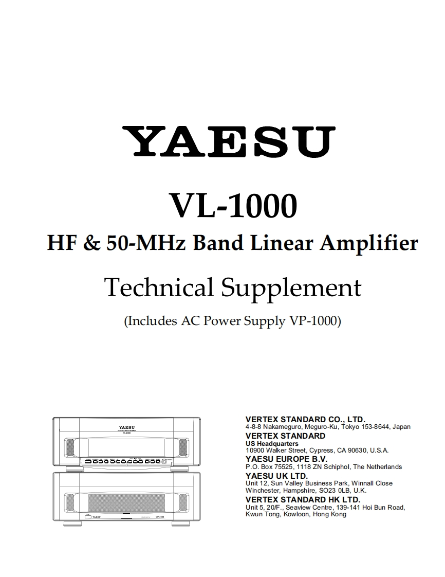 八重洲Yaesu_VL-1000_VP-1000_serv维修手册含电器原理图