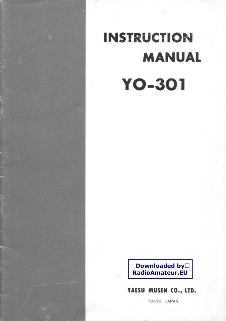 八重洲Yaesu_YO-301_user操作说明书手册