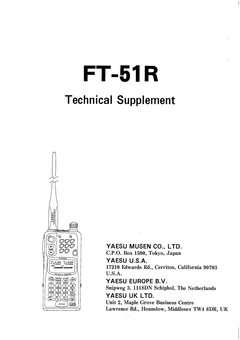 八重洲yaesu_ft-51r_service_manual维修手册服务手册电器原理图