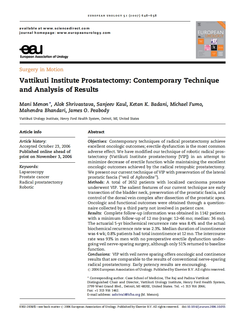 前列腺VIP技术Vattikuti-Institute-Prostatectomy-Contemporary-Technique