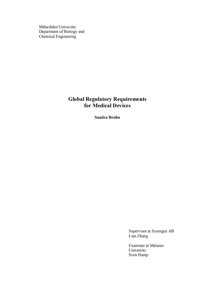 医疗器械全球法规要求-Global-Regulatory-Requirements-for-Medical-Devices