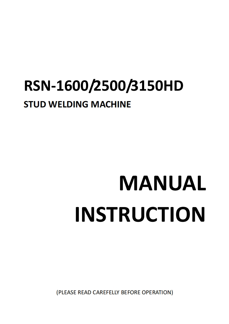 华远RSN-1600.2500.3150HD-Inverter-Drawn-Arc-Stud-Welding-Machine-Manual含电器原理图