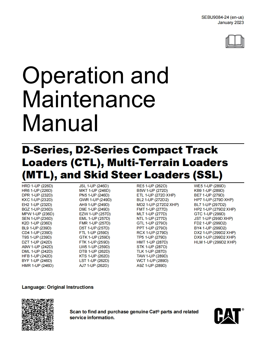 卡特CAT-299驾驶操作与维修维护说明书手册