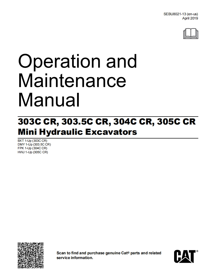 卡特CAT-304驾驶操作与维修维护说明书手册