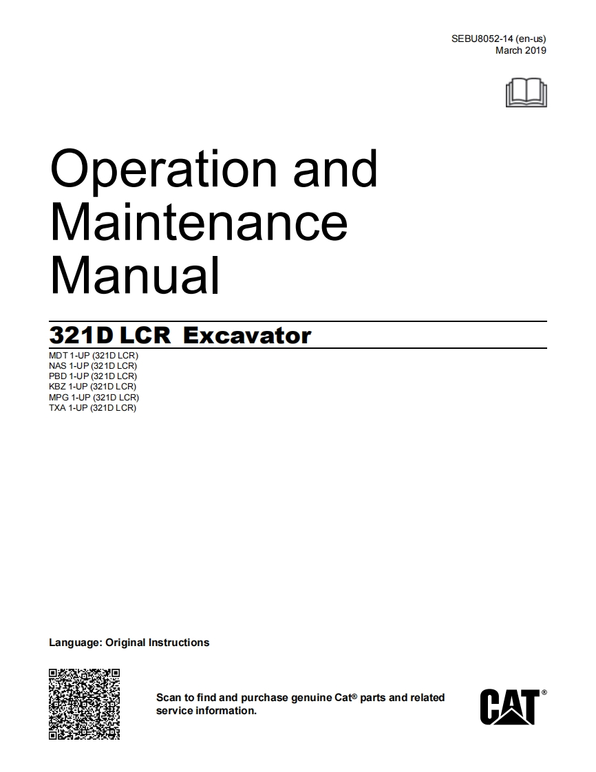 卡特CAT-321D驾驶操作与维修维护说明书手册