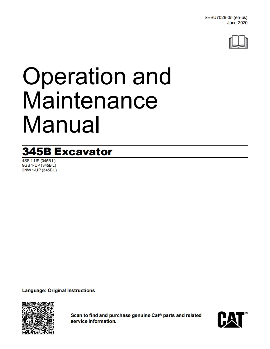 卡特CAT-345驾驶操作与维修维护说明书手册