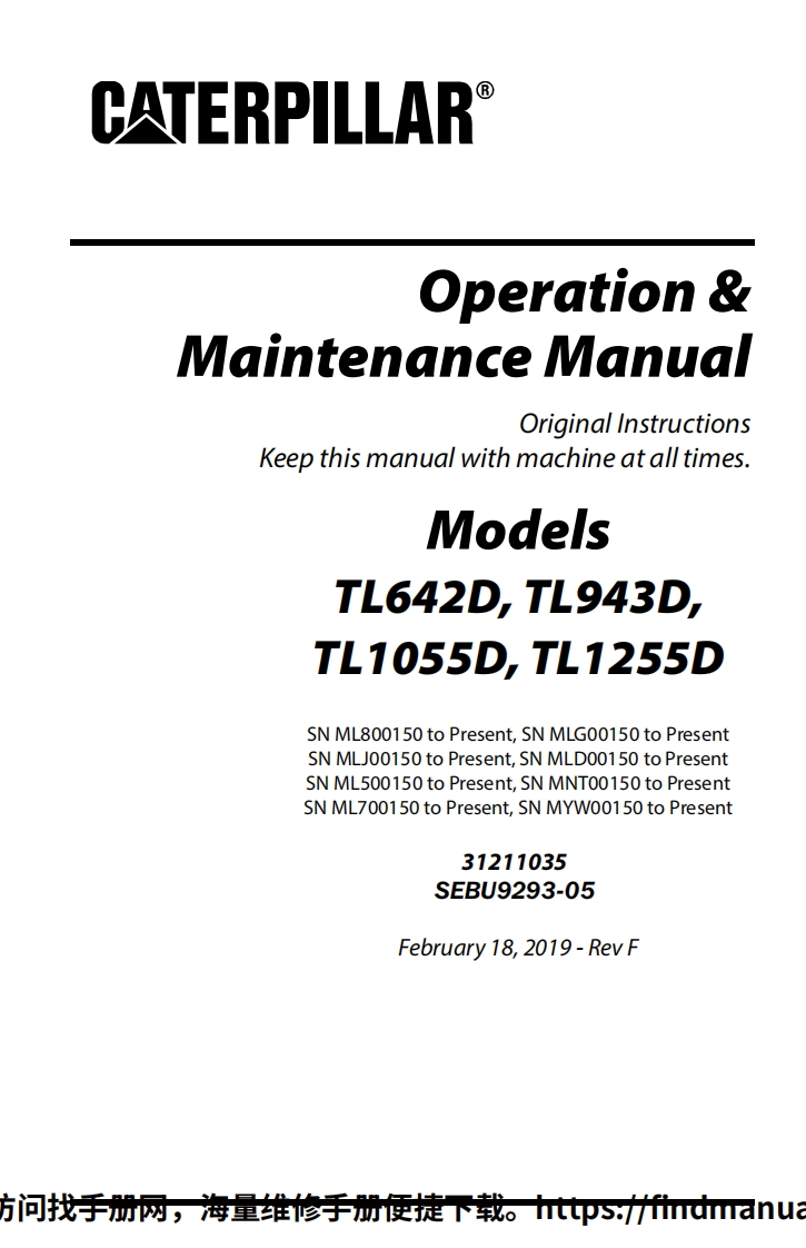 卡特CAT-CAT-TL1255D维修资料-找手册网